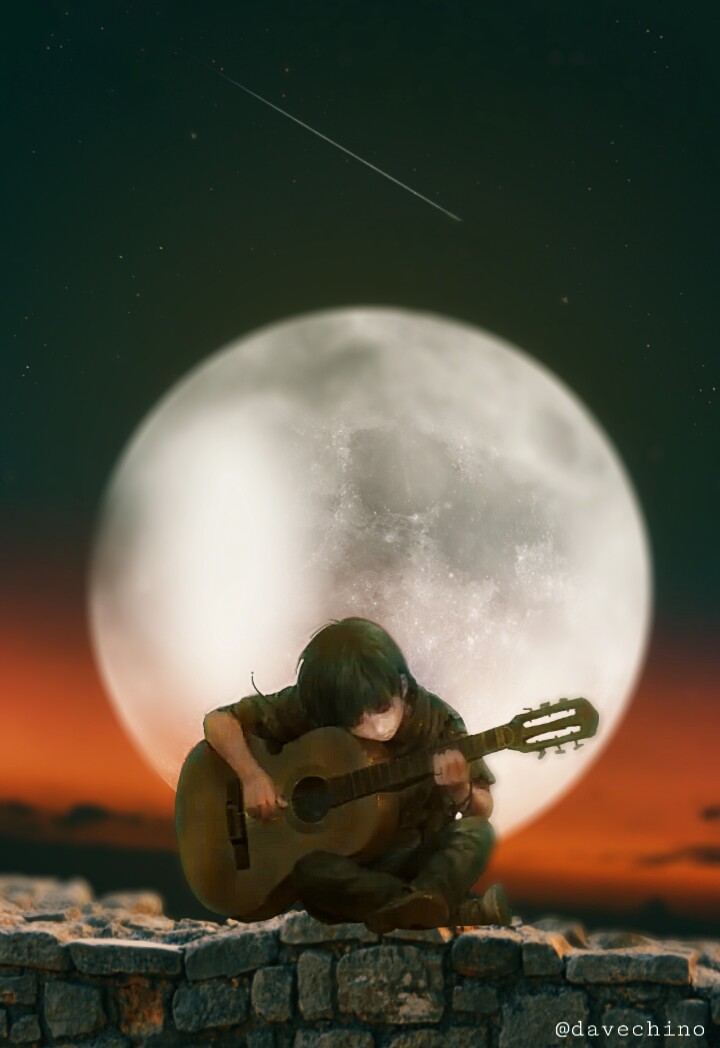 loneliness boy with guitar