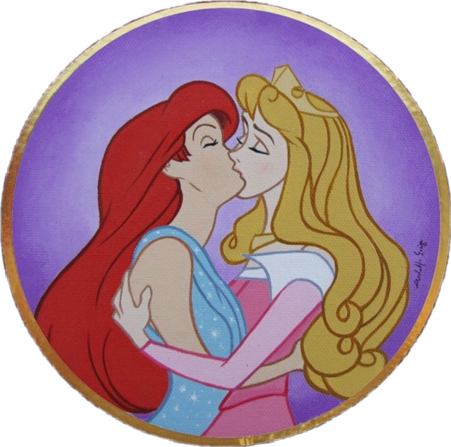 Lgbt Lesbian Lesbians Kisses Princess Sticker By Oliajust