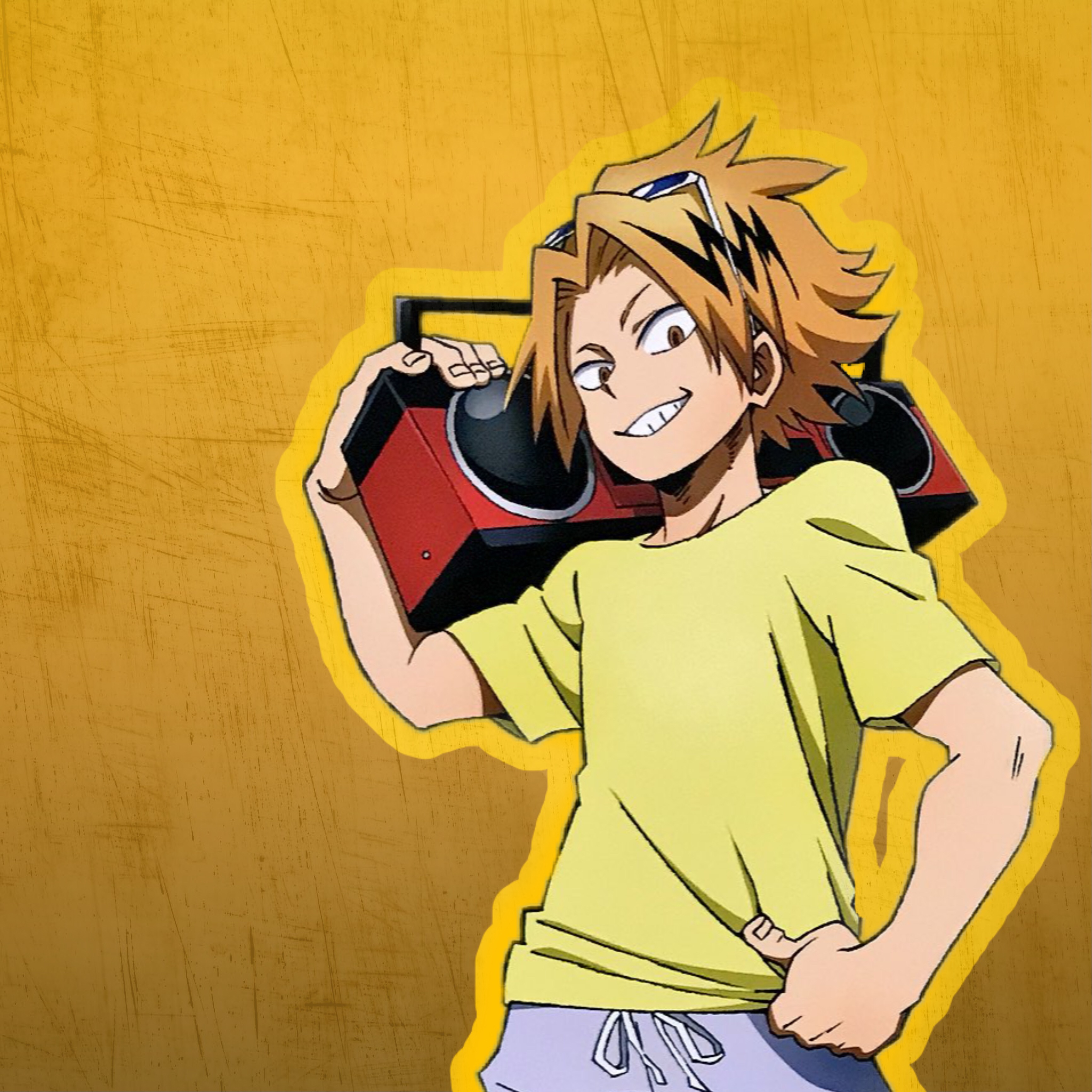 This visual is about kaminari denkikamimari denki mha bnha Kaminari=me irl.