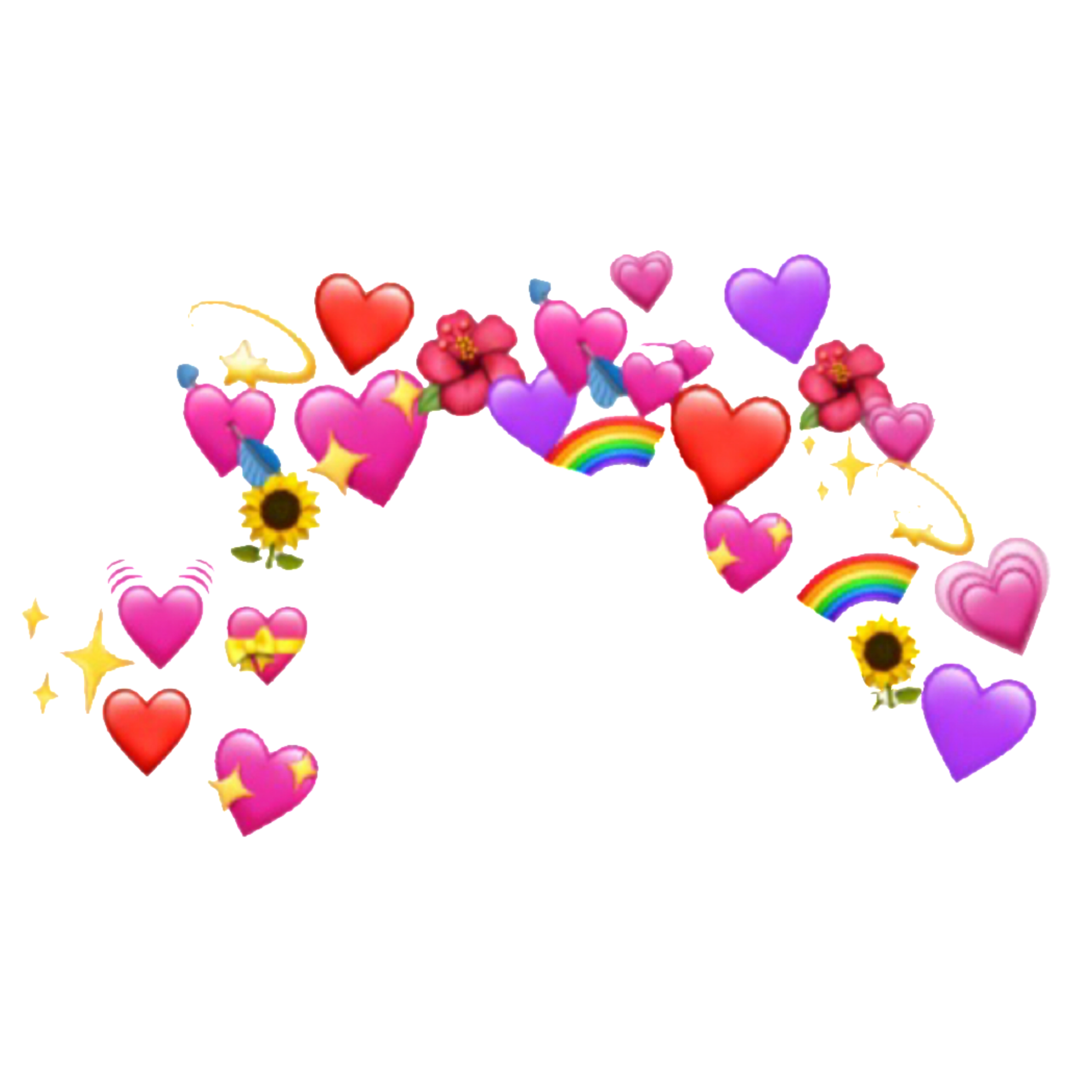 This visual is about emojicrown emoji heart rainbow flower freetoedit #emoj...