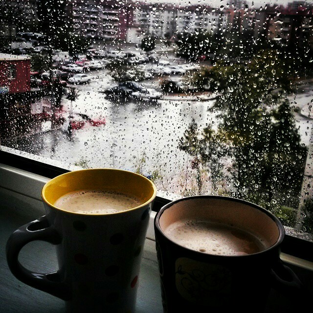 rainy morning coffee