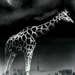 freetoedit blackandwhite giraffe city cloudcity