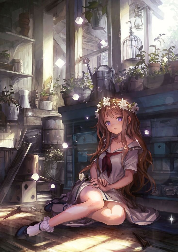 Anime mädchen braune haare