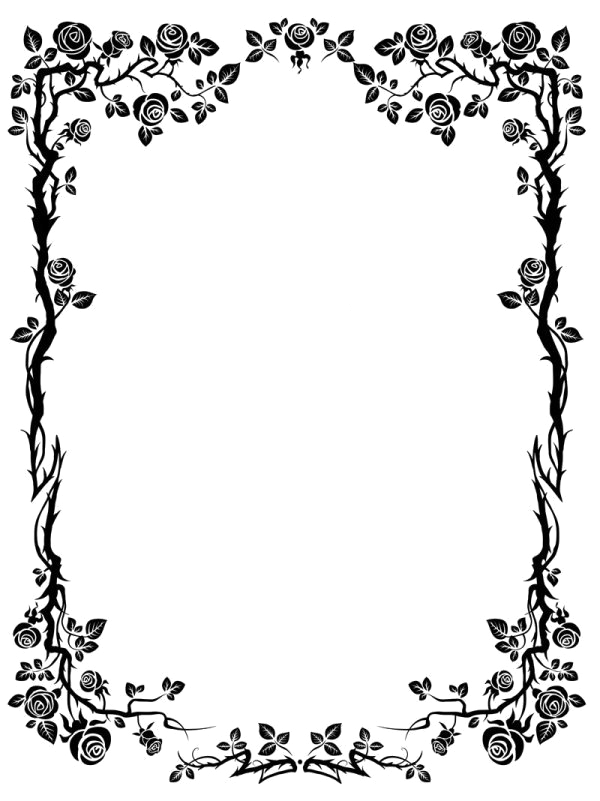 Rose Frame Border Square Rectangle Ivy Thorn Black Whit Rose Frame Border Square Rectangle Ivy Thorn Black