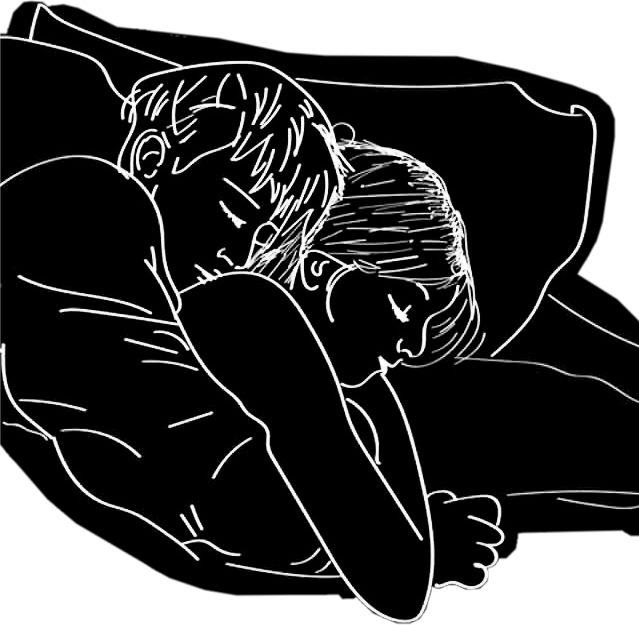 couple cuddle bed blackandwhite sticker by @kimmytasset.