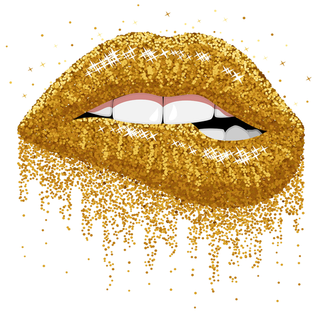 Glitter Gold Lip Freetoedit Sticker By Soitsfiveam