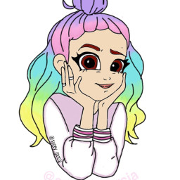 dibujo drawing arcoiris chica unicorn