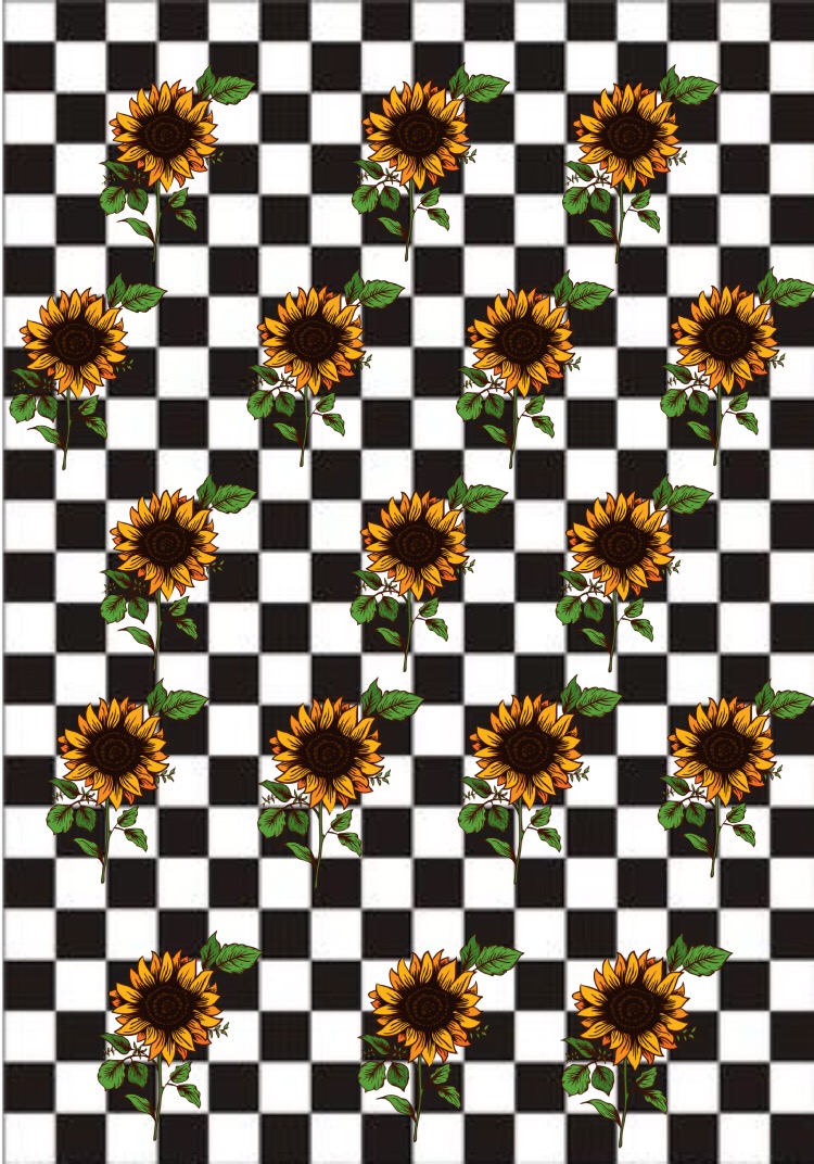 checkered and sunflower vans