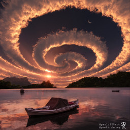 boat sunset enter_imagination imagine cloud