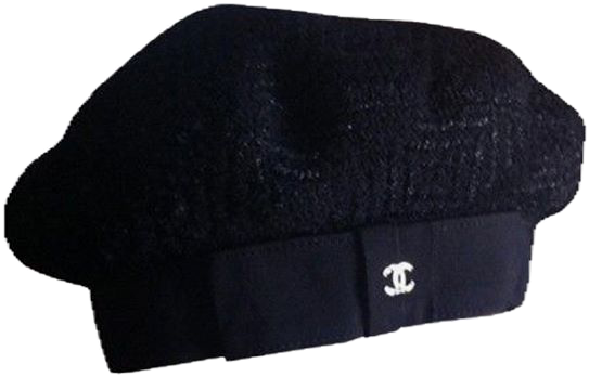 chanel black beret