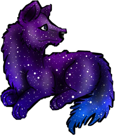 wolf galaxy pup wolfpup cute sticker by @okayfrankie