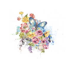butterfly flower floral painting pretty freetoedit