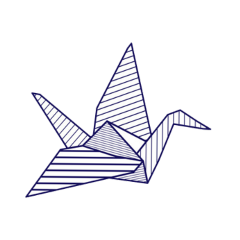 origami crane blue white purple freetoedit