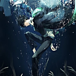 freetoedit water anime animeboy kawaii scary