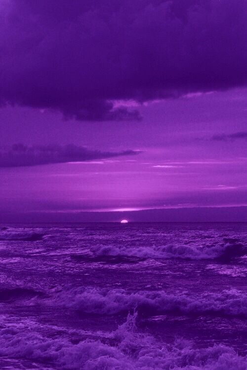 Waves~ aesthetic aesthetics ocean purple sunrise sun be...