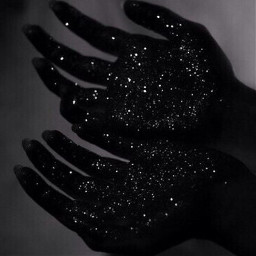 glitter galaxy black aesthetic hands freetoedit