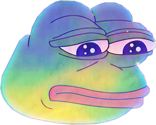 pepe rainbow sad sadboi freetoedit sticker by @bruh_314159