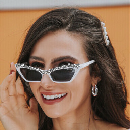 freetoedit coachella glitter girl sunglasses