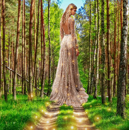 freetoedit woman forest trees nature