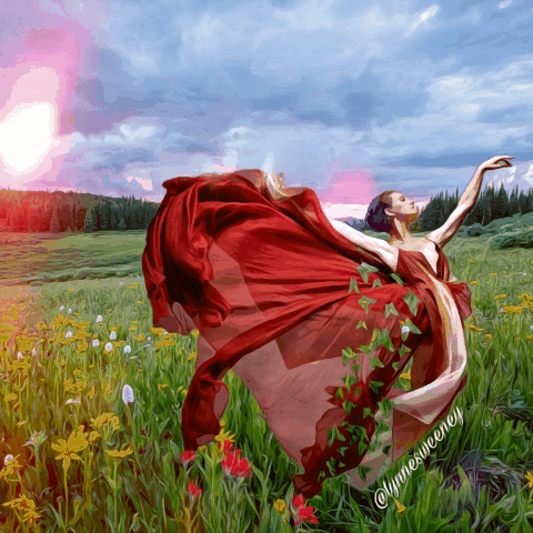 flyawaydress dancer meadow butterflies gif by @lynnesweeney