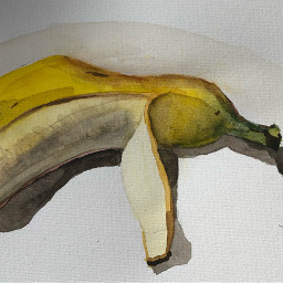banana drawing enjoy watercolor yellow