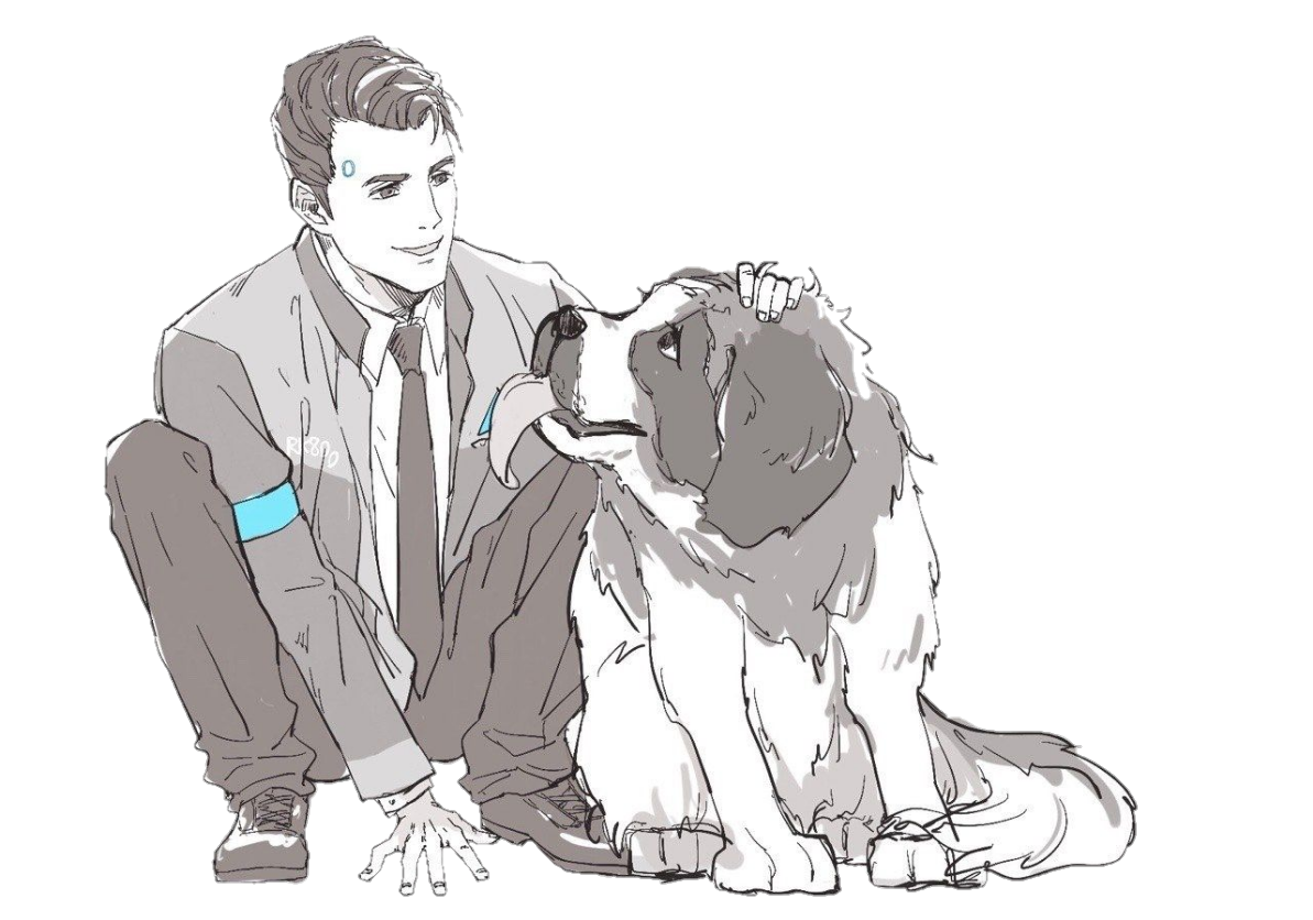 Male reader tumblr. Коннор Детройт референс. Detroit become Human Коннор с собакой. Коннор песик Детройт. Detroit become Human Коннор арты и сумо.