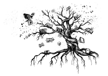 Ftestickers Bird Tree Books Silhouette Birds Trees