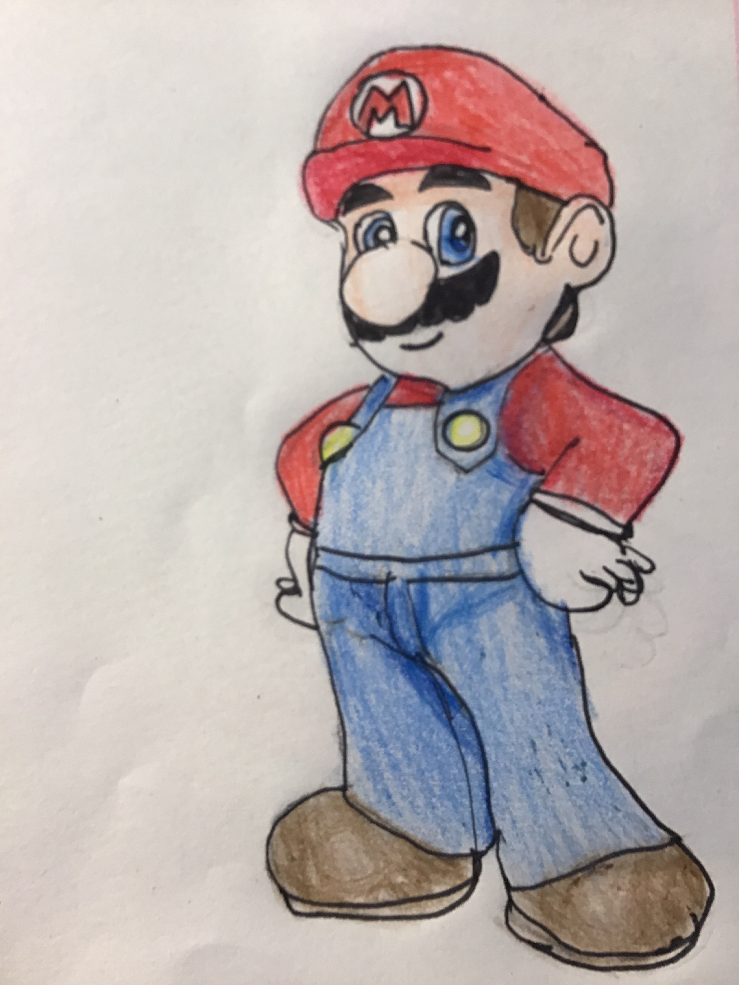 Марио рисунок легкий