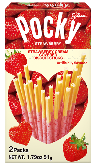 Pocky Aesthetic Red Strawberry Glico Sticker By 17symphony