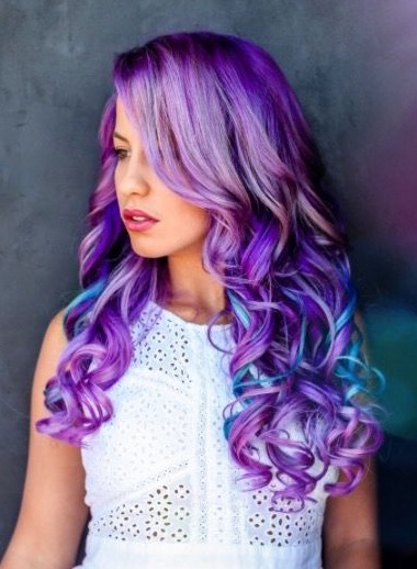 Hair Hairstyles Unicorn Unicorns Ombre Galaxy Purple