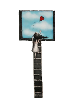 sticker ladder sky heart balloon freetoedit