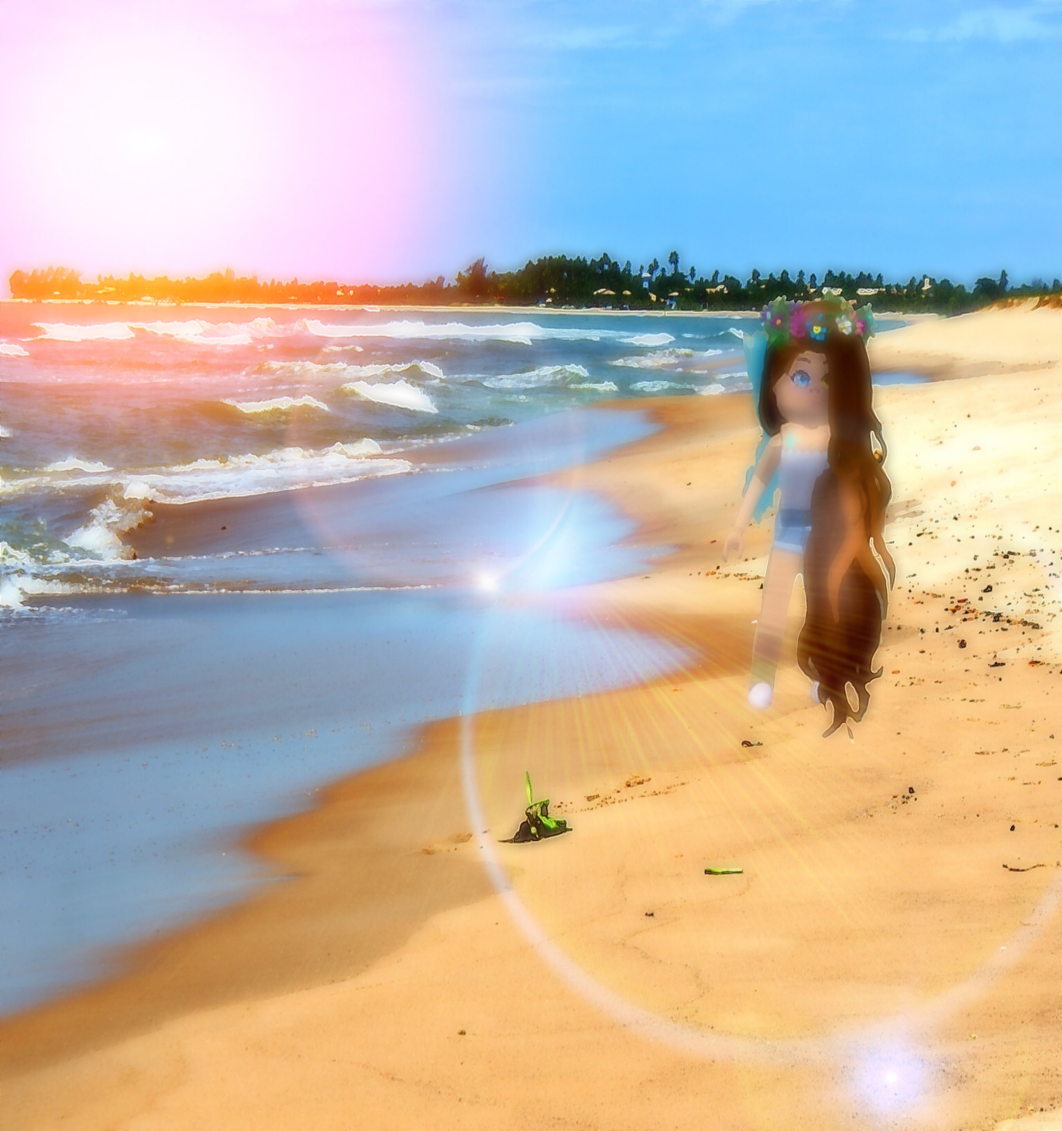 Robloxgirl Beach A Roblox Girl At A Beach Freetoedit - 