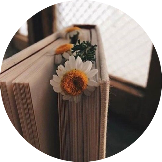Book Reading Library Flower Aesthetic Bookmark Icon Ner
