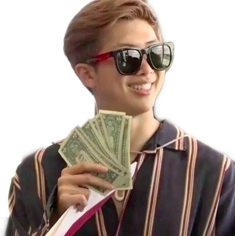 RM namjoon money rich Sticker by micaelacaceres28