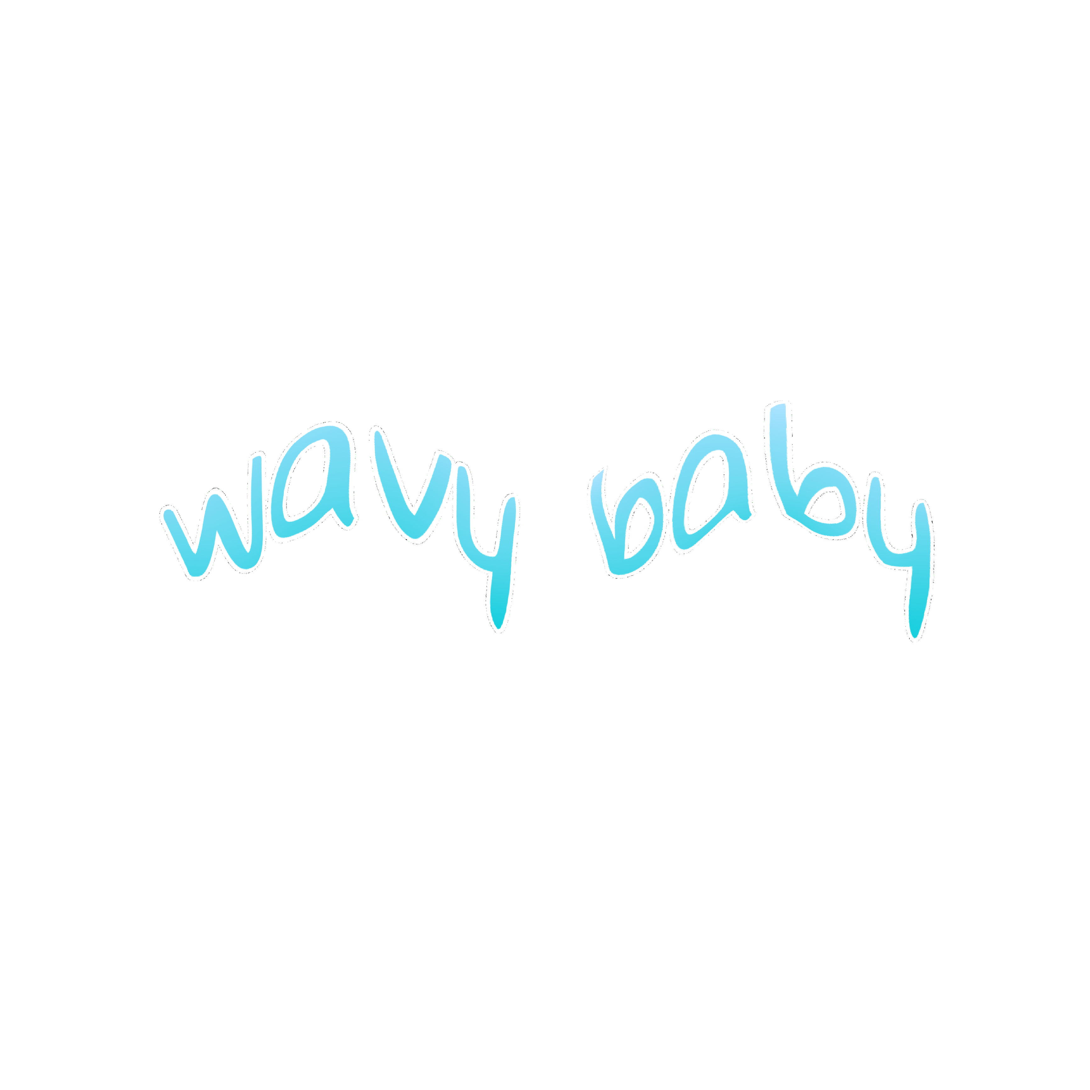 Wavybaby Aesthetic Words Blue Sticker By Nina38226