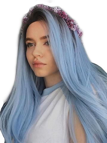 Girl Tumblr Aesthetic Blue Bluehair Flower Flowercrown