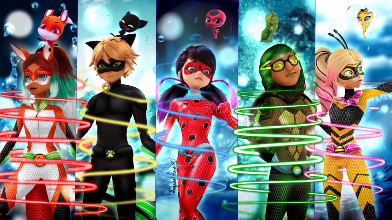 Miraculous Ladybug Tikki Catnoir Plagg Queenbee Pollen