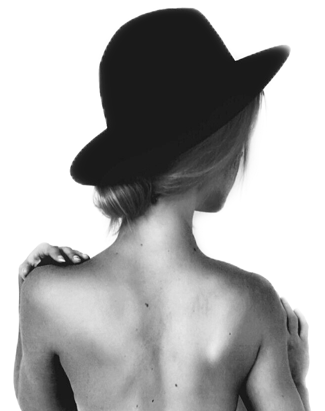 Naked Girl Hat Blackandwhite Sticker By Kimmytasset 2157