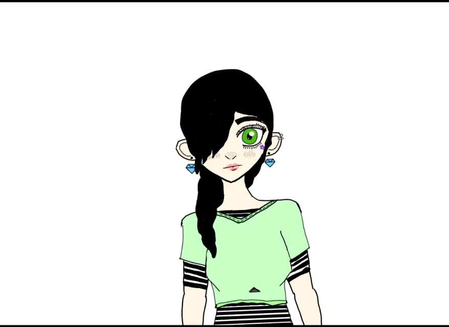 Girl Drawing Manga Anime Green Image By Gachaelf