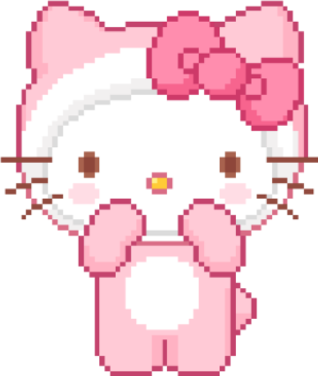 Cute Hellokitty Pink Pixel By Honey Exe