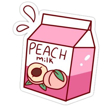 kawaii aesthetic peach peachmilk milk sticker by taedits