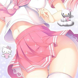 freetoedit pink pastel anime thicc