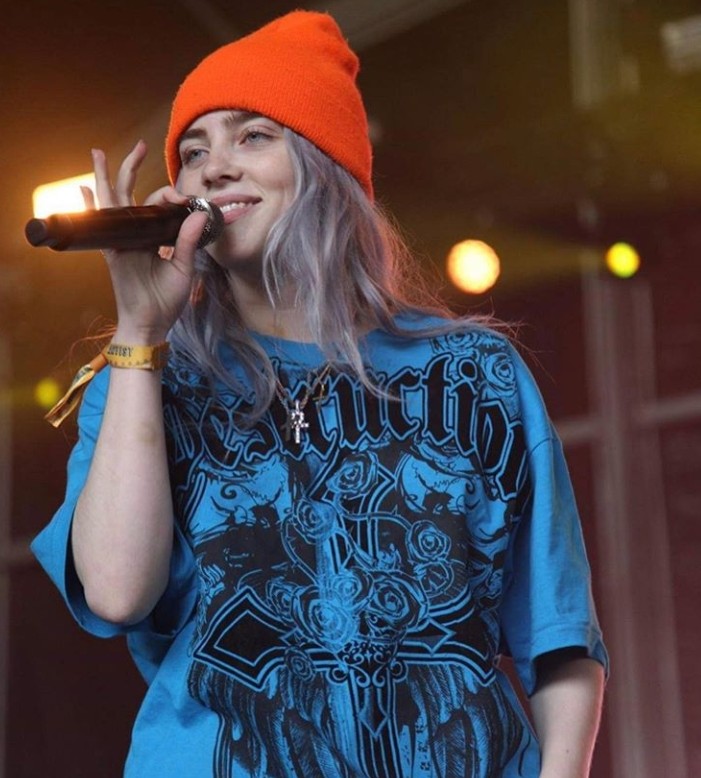 billie eilish blue shirt