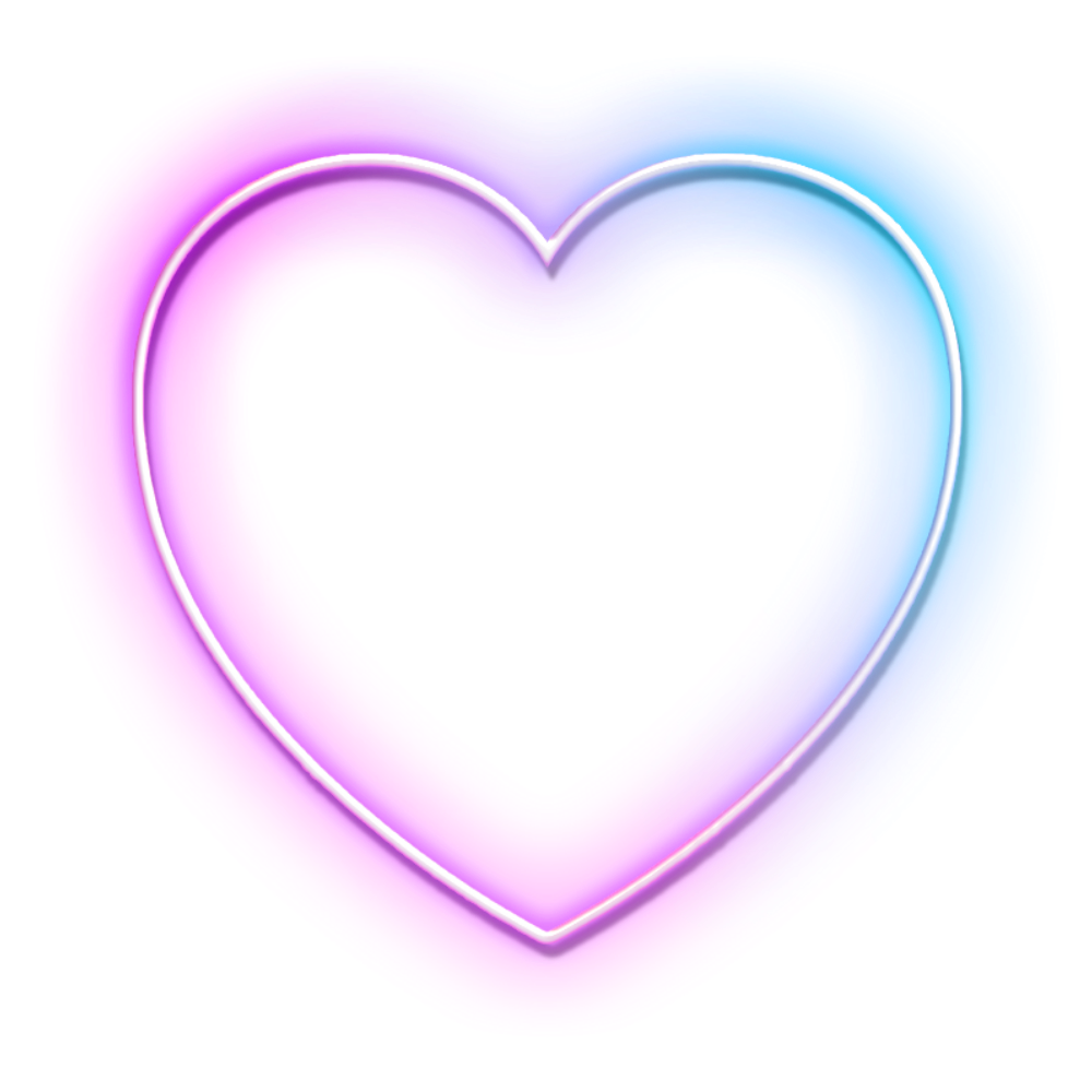 Neon Neonlights Glow Heart Sticker By @staceyandmaxinemi