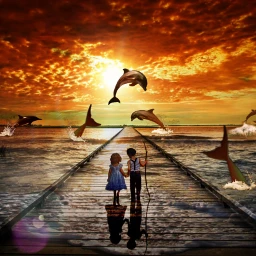 freetoedit dolphins kids sea ocean ircendlessjourney