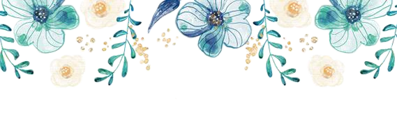 #watercolor #flowers #floral #border #frame #header #footer #divider #bouquet #arrangement #bloomsical #teal #blue #yellow #gold #png