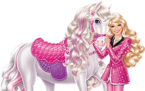 pink barbie horse
