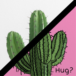 photofoxbattle hug hugs cactus drawing