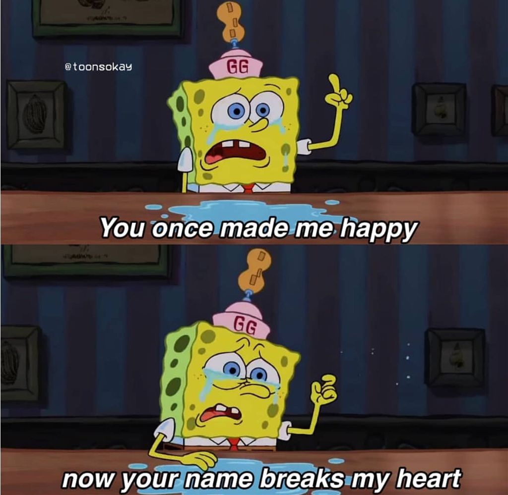 Sad Spongebob Meme Hearts.