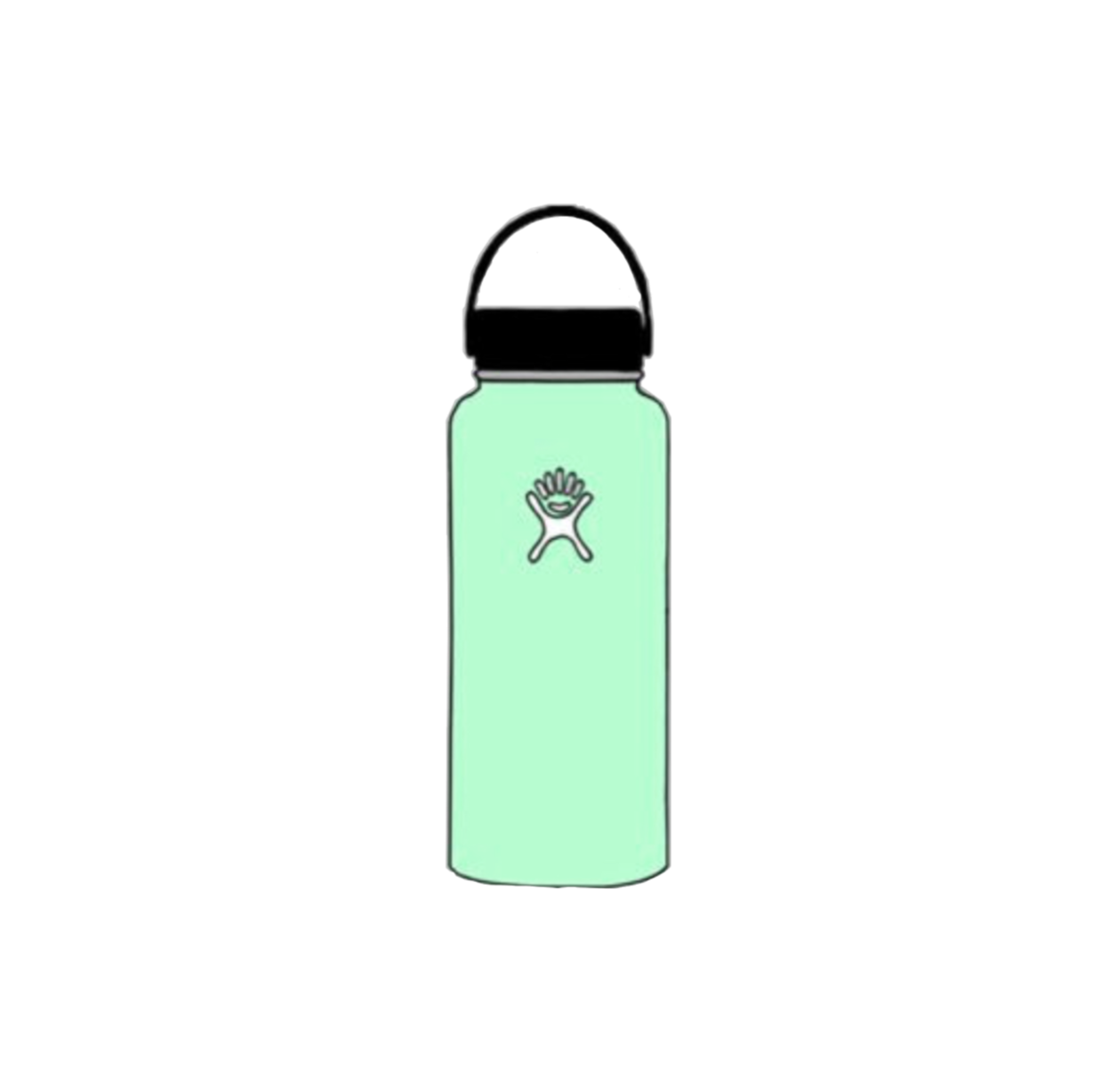 mint hydroflask with stickers